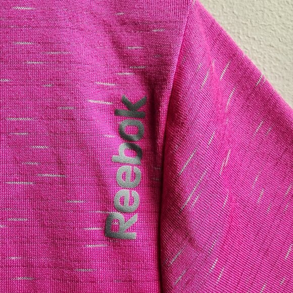 Reebok Hot Pink V-Neck Athletic T-Shirt Size Large - Picture 9 of 14